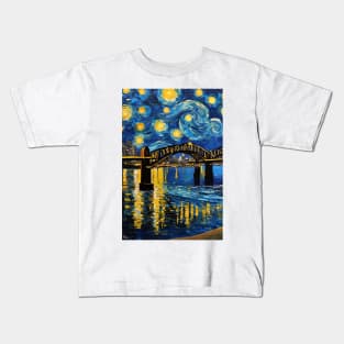 Vincent van Gogh starry night style Sydney Kids T-Shirt